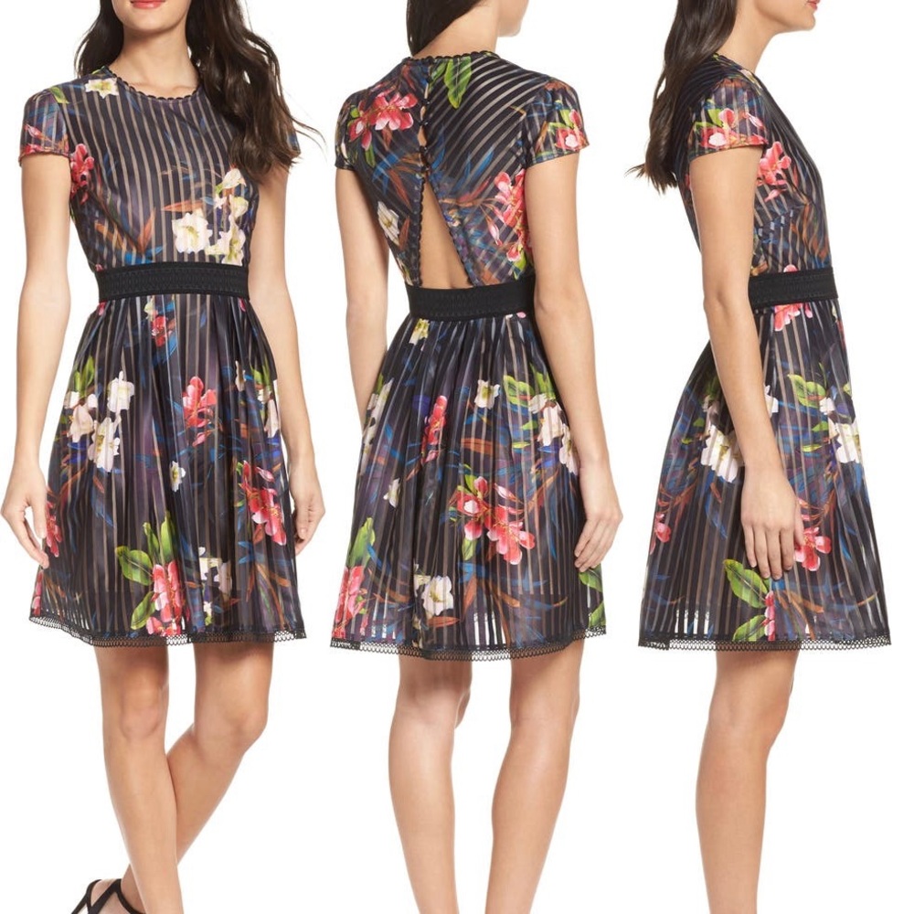 Gorgeous A-Iine Floral Dress with Back Detail